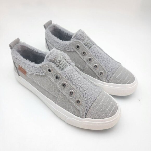 BUY ONE GET ONE FREE Blowfish Playdoe Slip-on  Sneakers Light Gray Faux Suede - Picture 3 of 7